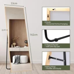 Full Body Mirror Standing Mirror, Full Length Mirror, 162 x 50cm, Large Floor Mirror with Stand for Leaning or Hanging Bedroom