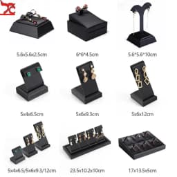 High Grade Black Leather Watch Display Rack Bracelet Earrings Display Plate Pearl Jade Rack Counter Jewelry Exhibition Props