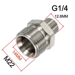 Car Wash Gun & Hose Connecter M22 To G1/4" M14 G3/8" Fitting Thread Male & Female Converter Stainless Steel