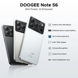 DOOGEE Note 56 Latest Android 16 Smartphone 6.56" 6150mAh Large Battery 24GB RAM(3+21) 64GB ROM Support Face Unlock Mobilephone