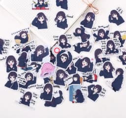 40pcs/ Pack Creative Cute Self-made Super Girl Menhera-chan Scrapbooking Stickers /Decorative Sticker /DIY Craft Photo Albums