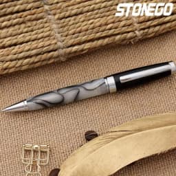 STONEGO Capless Metal Chrome Twist Ballpoint Pen , Elegant Signature Pen Gift Pens for Men Women