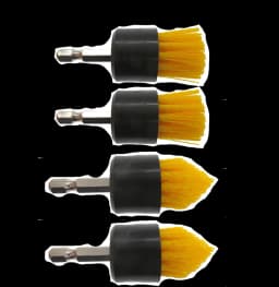 Cleaning Brush Attachment Set 4 Pcs with Tapered and Flat Brush for Cordless Drill Tile Grout Drill Brush Set Drill Attachments