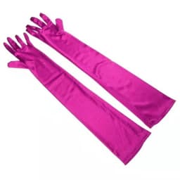 Women's Evening Party Formal Gloves Solid Satin Long Finger Mittens for Events Activities Red White Rose Color Party Cosplay