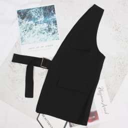 [EAM] Black Pocket Irregular Long Adjustable Belt Personality Women New Fashion Tide All-match Spring Autumn 2026 1DF2075