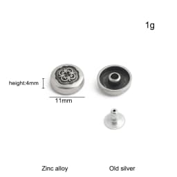20/50/100PCS Old silver Flower/Round Conchos Screw Back Rivets For Bags Belt DIY Doll Clothes Sewing Riveting Button Accessories