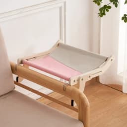 1pc Cat Window Hammock, Wooden Frame Hanging Cat Lounge Bed, Detachable Cat Basking Platform Window Seat Shelves