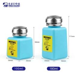 MECHANIC TZ01 Liquid Alcohol Bottle Press Pumping ESD Fluid Dispenser Metal Cap Plastic Container for PCB Motherboard Clean Tool