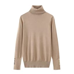 YENKYE Autumn Women Long Sleeve Basic Turtleneck Knit Sweater Casual Pullover Knitwear