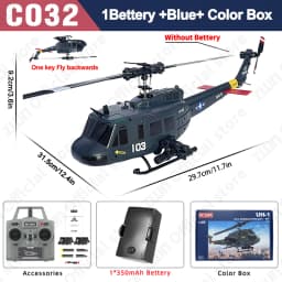 C032 RC Helicopter 2.4G 6-Aixs Gyroscope 6CH Altitude Hold Optical Flow Brushless Remote Control Helicopter Toys