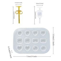 Ear Studs Resin Mold For DIY Mini Heart Shaped Gem Ear Stud Decoration Earrings Silicone Mold UV Epoxy Resin Jewelry Making Tool