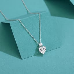 925 Sterling Silver Heart Moissanite Necklace D VVS1 Excellent Cut Diamond Pendant Fine Jewelry Gift for Women Valentine’s Day