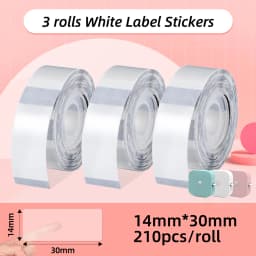Phomemo Q30 Label Sticker White Transparent Waterproof Adhesive Thermal Paper Home Office Name Sticker Label Tape 3 Rolls/Box