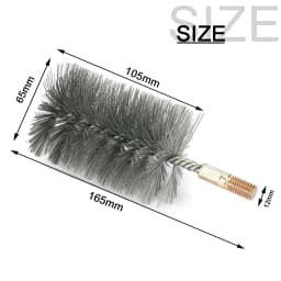 18-75mm Threaded Wire Brush Metal Handle Stainless Steel Brush Chimney Cleaning Brush for Pipe Cleaning Polishing M12 Thread