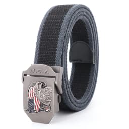 SupSindy Men Canvas Belt USA Eagle Metal Buckle Army Military Tactical Belts for Men Jeans Outdoor Training Soldier Strap Male