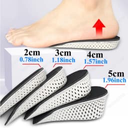 1/2 Pairs 2/3/4/5cm Height Increase Insoles Unisex Memory Foam Heel Lifts Breathable Sweat Absorbent Elevator Shoe Pads Insoles