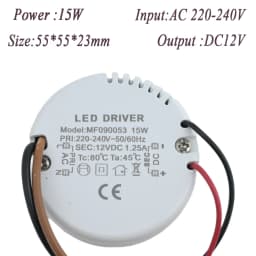 12W 15W Round LED Driver AC 220-240V TO DC 12V 24V Power Supply Adapter External Transformer For LED Strip Lamp Indoor Lighting