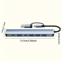 7 In 1 USB 3.0 HUB Type C USB-A Hub Splitter 7 Port USB3.0 With USB-C High Speed Data Transfer For PC Laptop Macbook Accessories