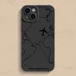 Travel-nspired Airplane Route Desian Phone Case For iPhone 16 15 14 13 12 11 Pro Max Mini 8 7 Plus X XR XS Soft Silicone Covers