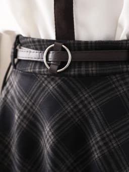 Women's Vintage Spring Autumn A Line Plaid Long Skirt Lady High Waist Umbrella Skirt