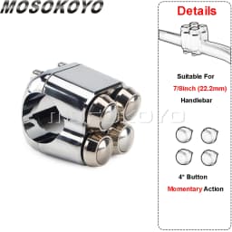 3&4 Buttons Motorcycle Switch 22mm 25mm Handle Controller Switches M-Unit Lights Starter Horn Universal 7/8" 1" Handlebar Switch