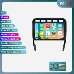 Hizpo Android 14 Car Radio for Porsche Cayenne 1 2002-2010 Multimedia Video Player 2din 4G Navigation Carplay Head Unit No DVD