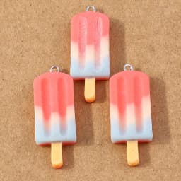 10pcs 34*15mm Resin 3D Simulation Ice Cream Charms Pendant for Earrings Necklace DIY Jewelry Making Accessories Supplies