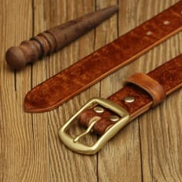 Handmade Belt Buckles for Men Thick Natural Vegetable Tanned Leather Pin Buckle Mens Waist Belt Men's Belt Gifts for Men