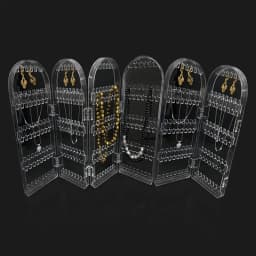 60 to 360 holes Plastic Earrings Studs Display Rack Folding Screen Earring Jewelry Display Stand Holder Storage For Stud