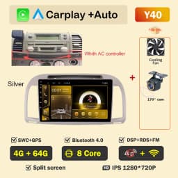 Car Radio Android Auto Player for Nissan March Micra K12 2002- 2010 Wireless CarPlay Intelligent Screen Player GPS Navigation 5G