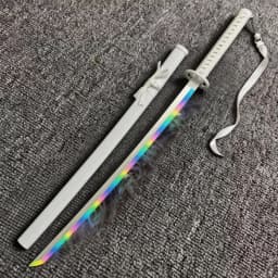 40in Demon Slayer Agatsuma Zenitsu Katana LED Mist Original Sabre Vapor Cosplay Accessories Prop Wood Schwert Vapour Toy Gift