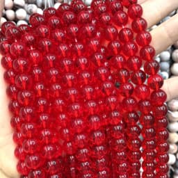Natural Stone Colorful Garnet Red Amber Yellow Olive Green Glass Crystal Round Loose Beads For Jewelry Making DIY Bracelet