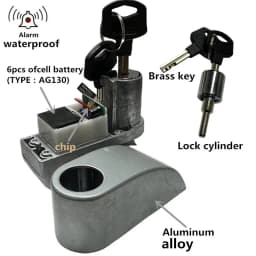 Waterproof Motorcycle Alarm Lock Bike Security Anti-theft Lock Motorbike Mountain Bike Disc Brake Lock + Bag + 1.5m Reminder Rop