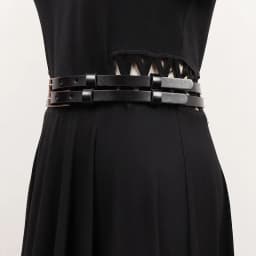 [EAM] Pu Leather Black Double Layers Long Wide Belt Personality Women New Fashion Tide All-match Spring Autumn 2026 1DH8721