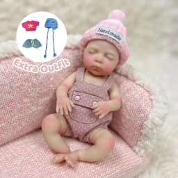 6 Inch/15 cm Cleanable Mini Full Silicone Reborn Doll Luna, Hand Painted Skin, Silky Lifelike Texture, Bebe Reborn De Silicona