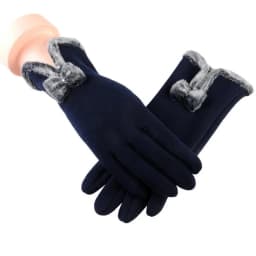 Women Plush Button Double Layer Cotton Touch Screen Driving Gloves Winter Cashmere Thicken Full Finger Cycling Warm Mittens G82