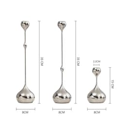 Silver Candle Holder, Metal Candlestick Romantic Art Table Decoration For Home Dining , Wedding Photography Props