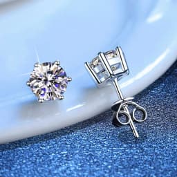 5-9MM Moissanite Earring 925 Sterling Silver Plated with 18k White Gold Stud Earrings For Women Jewelry