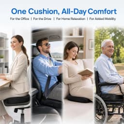 Ergonomic Office Seat Cushion Memory Foam Lumbar Support Pillow Breathable Posture Corrector for Car Office Wheelchair