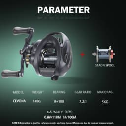 SAMOLLA New Ultralight Baitcasting Reel 149g STB Brake Fishing Reel 7.2 Gear Ratio Saltwater 8+1BB 5KG Power Baitcaster