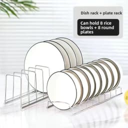 Stainless Steel Dish Draining Rack Multipurpose Silver Plates Storage Rack Space Saving Bowls Plates Drainer Holder Kitchen