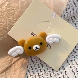 Cute Rilakkuma Wave Point BB Hair Clip Cartoon Angel Winged Little Bear Bangs Side Clip Kawaii Girl Hairpins Accessories Gift