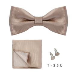 Solid Bowtie Pocket Square Cufflinks Set Business Men Neck 3pcs Bow Ties Handky Cufflinks Set Pocket Handkerchiet Accessories