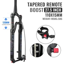NANLIO X7 PRO MTB Air Suspension Fork 26/27.5/29er 120/140mm Rebound Remote Lockout Straight/Tapered 100x9/100x15mm QR/Thru Axle