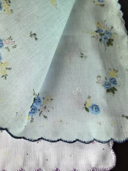 Thin Feel Cotton Handkerchief for Women, Printed Handkerchief, Retro 3PCs, 11.6in