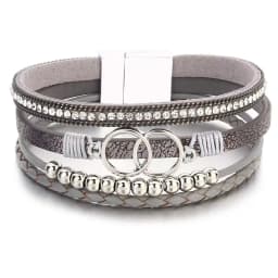 Leather Wrap Bracelet for Women, Boho Western Layered Cuff Jewelry | Stackable , Pairs with Boho Western Outfits, Gift for Women