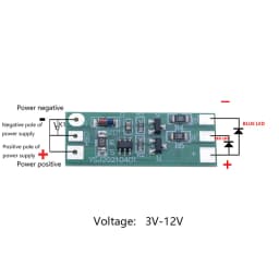 1Pc 3-12V Red Blue Two-color Flashing LED Light Module - Safety Warning Light for Car Model Bicycle Electric Vehicle