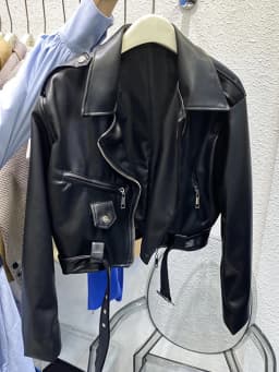 Lautaro Spring Autumn Short Blue Soft Pu Leather Biker Jacket Women Zipper Long Sleeve Belt Cool Luxury Designer Clothes 2022