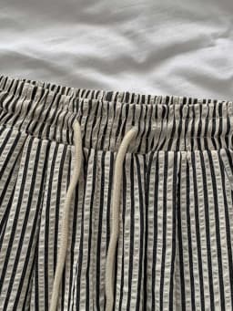 Korean Laid-ba Striped Drapey Casual Pants Women's High-waist Straight Thin Summer Elastic Waist Versatile Long Trousers