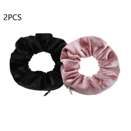 1PC Portable Hidden Safe Sight Secret Hair Tie Storage Case Hair Scrunchie With Zipper Hide Key Cash Jewelry Hair Accessories